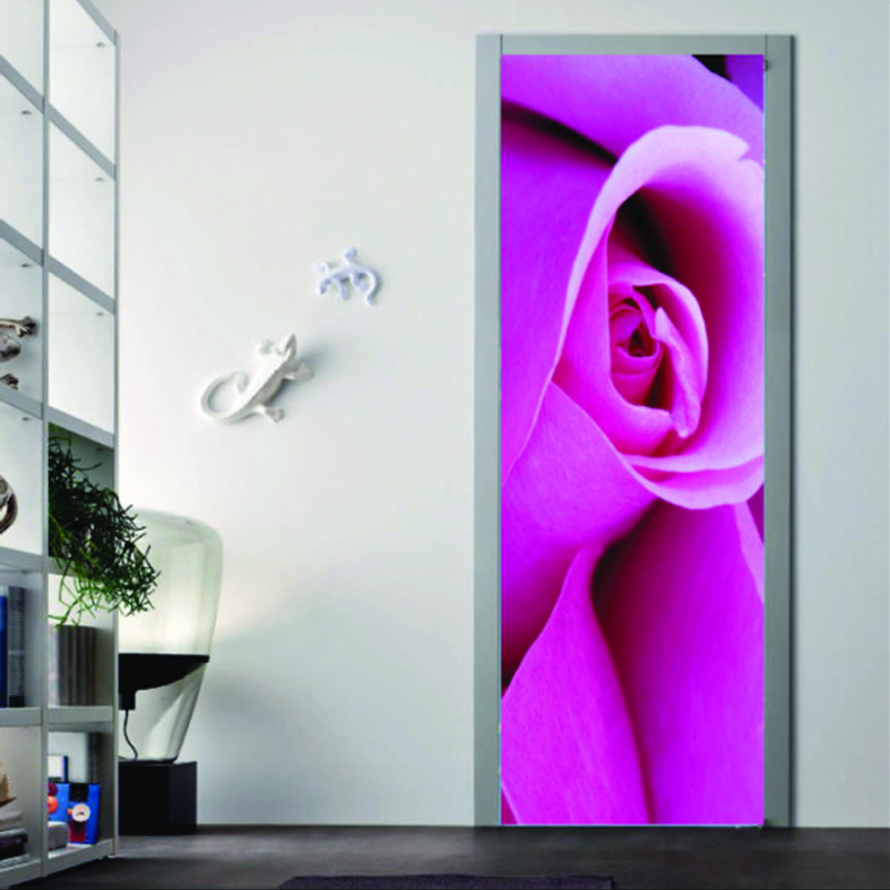 Αυτοκόλλητο πόρτας με Φύση με Ροζ τριαντάφυλλο